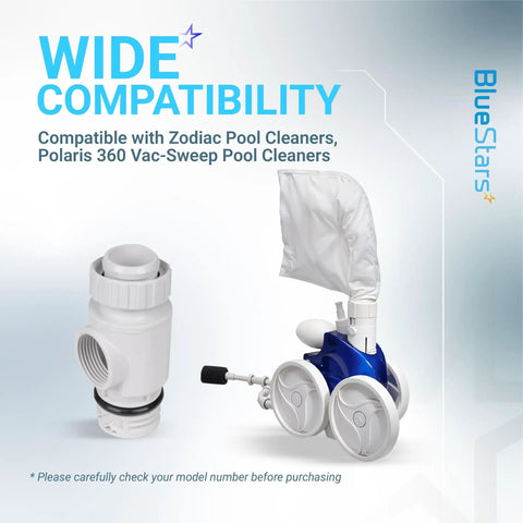 Universal Wall Fitting Quick Disconnect Replacement Part 9-100-3006 For Zodiac Pool Cleaners And Polaris 360 Vac Sweep shown with cleaner