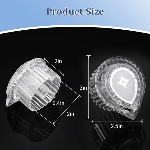 Shower Knob Replacement Kit For Posi Temp Single Handle Tub And Shower Chrome Finish with mirror shine, dimensions shown