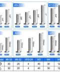 Graphic of Do-It-All 408-Piece Machine Screws Nuts And Bolts Set In 304 Stainless Steel with sizes 6-32, 8-32, 10-24, M3, M4, M5