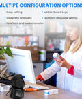 Hands Free 2D Barcode Scanner With USB Desktop Connection Omnidirectional QR Code Reader in use at retail checkout