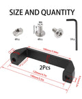 Aluminium Alloy Rectangular Pull Handle Set Of Two For 30 Series European Standard Aluminum Extrusion Profiles In Black Finish with screws and wrench