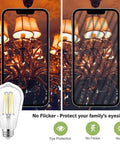 Comparison of chandeliers lit with Dimmable Vintage LED Edison Bulbs 8W Equivalent To 100W ST64 Antique Filament Bulbs with clear glass.