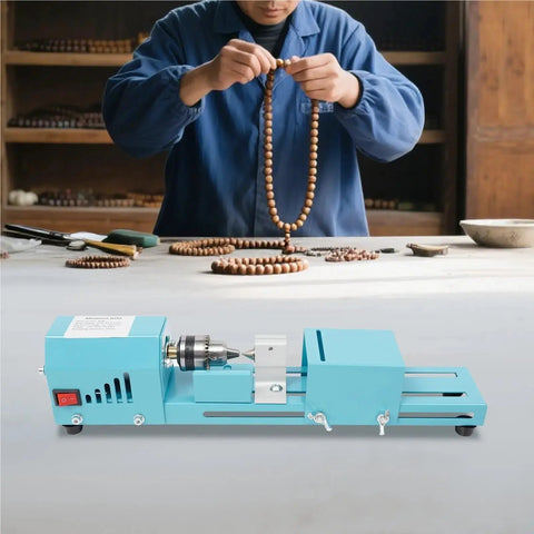 Mini Metal Wood Lathe Machine Corded Electric Compact Desktop Milling Tool for detailed woodcraft and small-leaf rosewood projects.