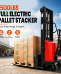 Robust 1.6Kw Electric Pallet Stacker With Smooth Motor For Heavy Lifting Up To 3500 Lbs And Durable Carbon Steel Frame, lifting pallets.