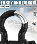 Sturdy and durable heavy duty two pack half inch D ring shackles with five eighths inch pins eight ton breaking strength