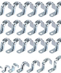 30 Pack 1-1/2 Inch Zinc Plated EMT Pipe Straps One Hole Kit With U Bracket Snap On Tube Clamps Conduit Clamps displayed.