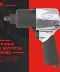 231C Half Inch Drive Air Impact Wrench With Beefy 600 Ft Lbs Torque, 8000 RPM, Twin Hammer on grey background