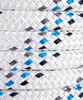 No Nonsense 3/4 Inch By 1800 Feet Polyester Double Braid Cable Pulling Rope With Stitched Eye Loops Made In USA close-up view of rope details