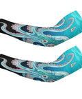 Premium Ice Silk Arm Sleeves Deliver Ultra Fly Compression Fit To Block Harsh Sunlight And Keep Your Forearms Cool And Sweat Free On Daily Chores With Upf50 Protection, featuring octopus design.