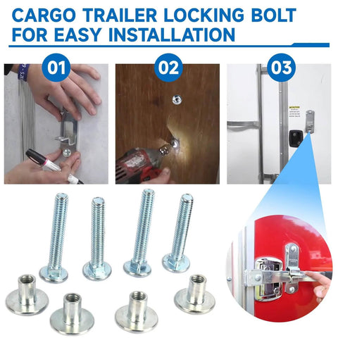 Trailer Hasp Bolt Kit With Carriage Bolts And Torx Barrel Nuts for enclosed trailers installation guide