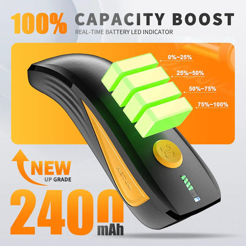 Compact Bluetooth Barcode Scanner For 1D And 2D Codes with battery level indicator and wireless mode screen