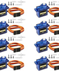 Eight Pack SG90 Digital Servo Motor 9G Metal Gear Micro Servos with connectors and accessories for RC projects.