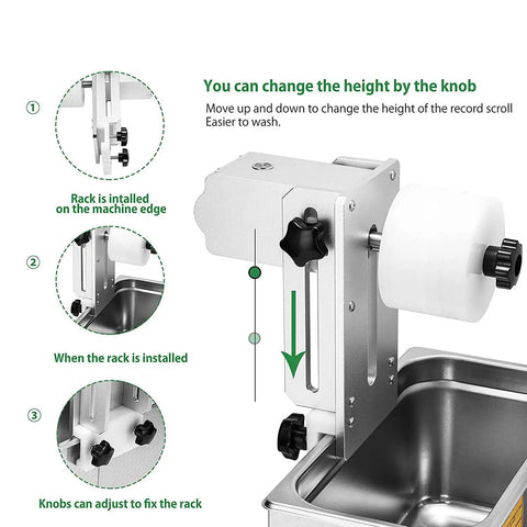 Knockout 6L Digital Ultrasonic Cleaner For Vinyl Records And Compact Discs, adjustable height knob for easy washing.