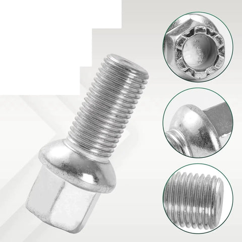 Premium Steel Wheel Lug Studs Kit For VW Arteon Beetle Bora Models 3H7 5C1 9M2 Heavy Duty Replacement Car Bolts That Rock Your Ride Safe And Tight Every Time With Amazing Strength, steel lug stud close-up