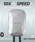 Level 2 Dual Plug EV Charger for Home and On The Go, Ultra Fast Charging Ten Times Faster Than Level 1, front view