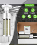 200W Fanless Corn LED High Bay Light Bulb Replacement For 1000W Metal Halide HPS HID E39 Mogul Base in packaging