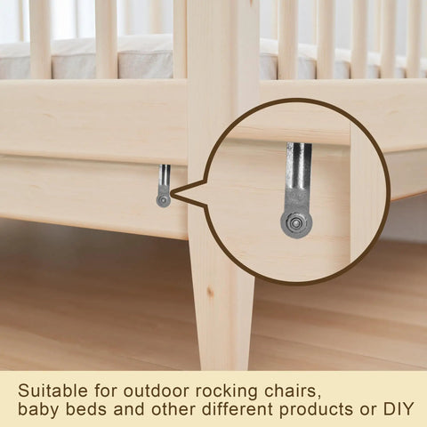 Eight Pack Glider Bearing Arm Brackets Heavy Duty Hardware Rockers With Galvanized Finish, 6.88 Inch Overall Length, 5.5 Inch Hole Spacing, One Quarter Inch Bolt Holes, Durable Weatherproof DIY Install on wooden rocking chair