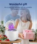 Couple gifting Cordless Ultrasonic Retainer Cleaner with 48kHz Vibration beside holiday decorations