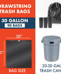 Heavy Duty Workhorse 30 Gallon Black Trash Bags With Drawstring For Office, Janitorial, And Facility Use, Leak Resistant Can Liner