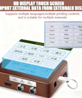 Heavy-Duty Automatic Inkjet Coding Machine For Production Lines Industrial Online Printer With High Def 600dpi Sharpness For Labels And Logos 25mm Width Red fast batch coding touch screen control for multilingual data entry.