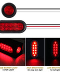 Trailer Lights Welded Mount Steel Box Housing Kit With License Plate Mounts, 6 Inch Red Oval and 2 Inch Round LED Lights, wiring displayed.
