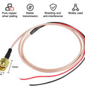 SMA Pigtail Cable Bare Wire Open End Coaxial RG316 For RF Test And Antenna Extension, PCB Welding Ready, 0.8M Each, 2 Pack