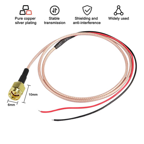 SMA Pigtail Cable Bare Wire Open End Coaxial RG316 For RF Test And Antenna Extension, PCB Welding Ready, 0.8M Each, 2 Pack