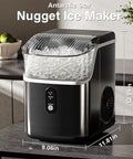 Nugget Ice Maker Countertop Portable Ice Machine With Scoop And Basket 34 Lbs Per 24 Hours Fast Ice Self Cleaning One Click