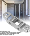 No Fuss Set Of Four Stainless Steel Sliding Door Rollers With Low Noise Barn Door Hardware Two Wheel Pulleys in bathroom