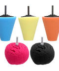 5 Piece Aluminum Polishing Kit With Foam Sponge Polishing Balls For Drills, All In One Wheel Polishing Kit For Car Care