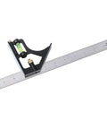 Pro Grade 12 Inch Heavy Duty Combination Square Set For Carpentry And Woodworking, Durable Stainless Steel Blade with Level