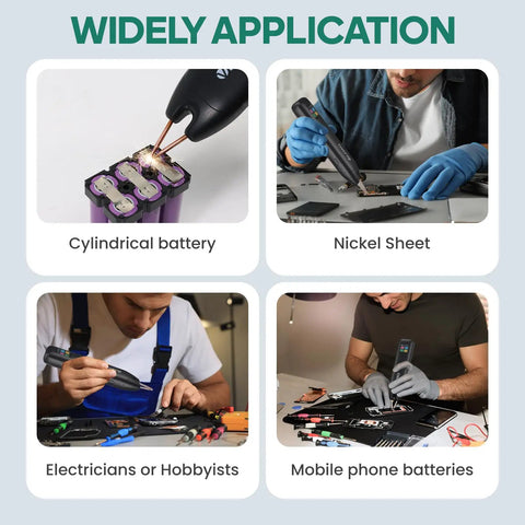 Cordless Battery Spot Welder With LCD Screen And 99 Gear Adjustable One Handed Portable Welding Machine in various applications