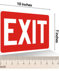 5 Pack Exit Signs For Doors And Walls, High Visibility Red Safety Stickers, Premium Self Adhesive Vinyl, Easy To Install, Durable Wall Or Door Mount, Ideal For Office Buildings, Schools, Retail Stores, And Commercial Spaces. 10x7 inch red EXIT sign