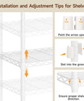Installation guides for Extra Large Industrial Pipe Clothing Rack With Five Tier Shelves And Hanging Rods Freestanding Portable Closet Organizer System 88.6 Inches Wide Beefed Up Heavy Duty Wardrobe Holds Up To 1300 Lbs White