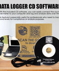 Pro Grade Sound Level Meter With Data Logger And Software showing CD, packaging, and USB, Auto Range, Backlit LCD for noise testing