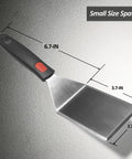 Heavy Duty Cast Iron Skillet Spatula With Full Tang Silicone Handle, Heat Resistant Commercial Grade Burger Press Spatula Flipper For Cooking And Serving, 2.7 Inch Wide