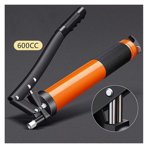 Beefed-Up Manual Oiling Gun With Pistol Grip 10,000 PSI High Pressure Grease Gun 600cc Capacity Double Piston System