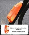 Aerodynamic Cycling Water Bottle 680ml Squeeze Flask mounted on a bike, durable PP5 construction and secure kettle rack.