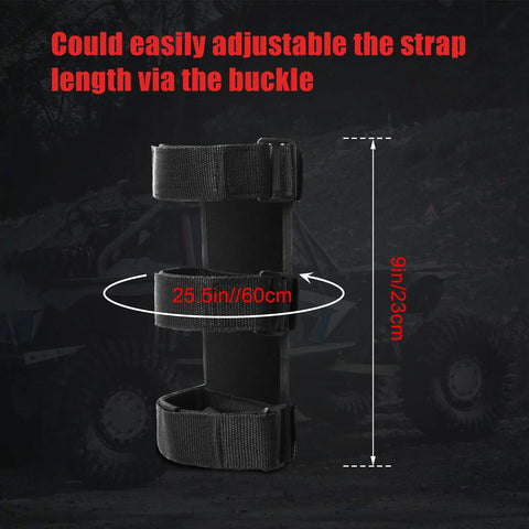 Jeep Fire Extinguisher Mount Holder With Roll Bar Strap Non Slip Carrier For Wrangler Third Party Accessory dimensions