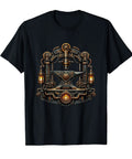 Classic Fit Steampunk T Shirt With Industrial Anvil Gear Mechanism For Blacksmith And Engineer Makers Perfect Father's Day Gift In Black