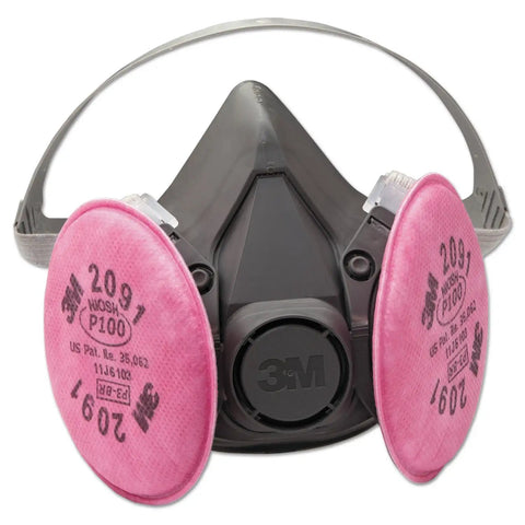 6391 Half Facepiece Respirator For Gas Vapor And Particulate Protection Reusable 6000 Series Comfortable Lightweight Design With Easy Adjustable Head Straps Replace Cartridges And Filters When Used Up Industrial Safety Gear
