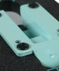 Close-up of Drop Through Longboard Hardware Kit 1 1/4 Inch Pan Head Bolts in multicolor on a drop-through deck setup