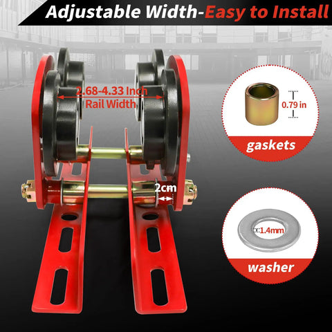 Electric Hoist Trolley For I Beam Lifting Built Tough 1 Ton Heavy Duty Capacity 2200 Lbs Adjustable Flange Width 2.68 To 4.33 Inches Dual Wheel