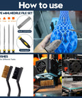 3D printer tools kit, 46 pcs: metal files, nozzle cleaner, scrapers, brushes, wire cutter, engraving knife.