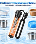 Portable Water Heater For Buckets And Tubs Featuring A Beefy 2000 Watt Immersion Design for various container types
