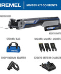 Badass 20V Cordless Oscillating Multi-Tool Kit With 2.0Ah Battery And Fast Charger including MM20V body, battery, and accessories.