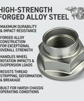 Heavy Duty Two Pack CV Axle Spindle Nuts For Subaru Forester Outback Legacy Impreza high-strength forged alloy steel construction