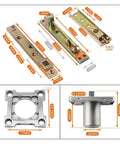 Heavy Duty Pneumatic Door Hinges Two Pack Built Tough Solid Zinc Alloy 360 Degree Swivel Pivot detailed measurements.
