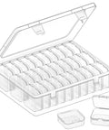 Clear Bead Organizer Storage Box Set With 31 Hinged Lid Containers for crafts, featuring a durable plastic case with removable compartments.