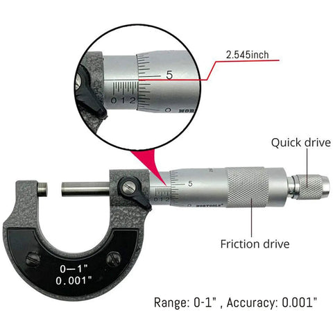 Pro Grade 3 Piece Precision Measurement Set With Vernier Caliper, Micrometer And Steel Ruler For Inside Outside Depth And Step
